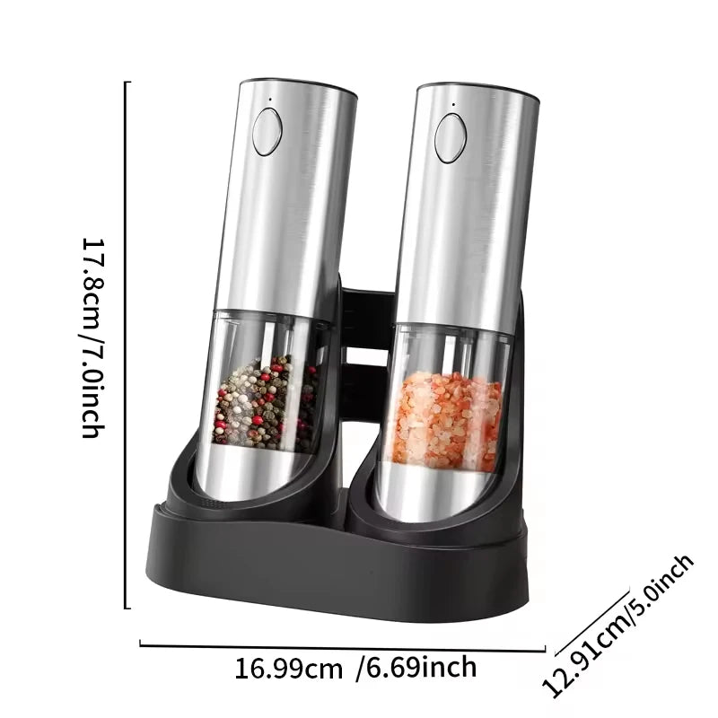 Electric Salt & Pepper Grinder Set – USB Rechargeable, Adjustable Coarseness