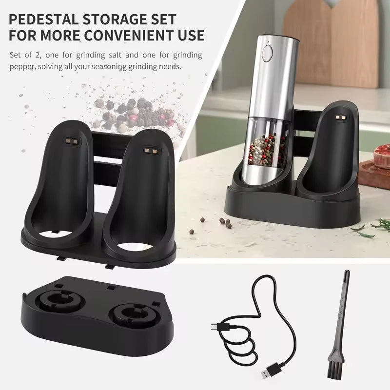 Electric Salt & Pepper Grinder Set – USB Rechargeable, Adjustable Coarseness