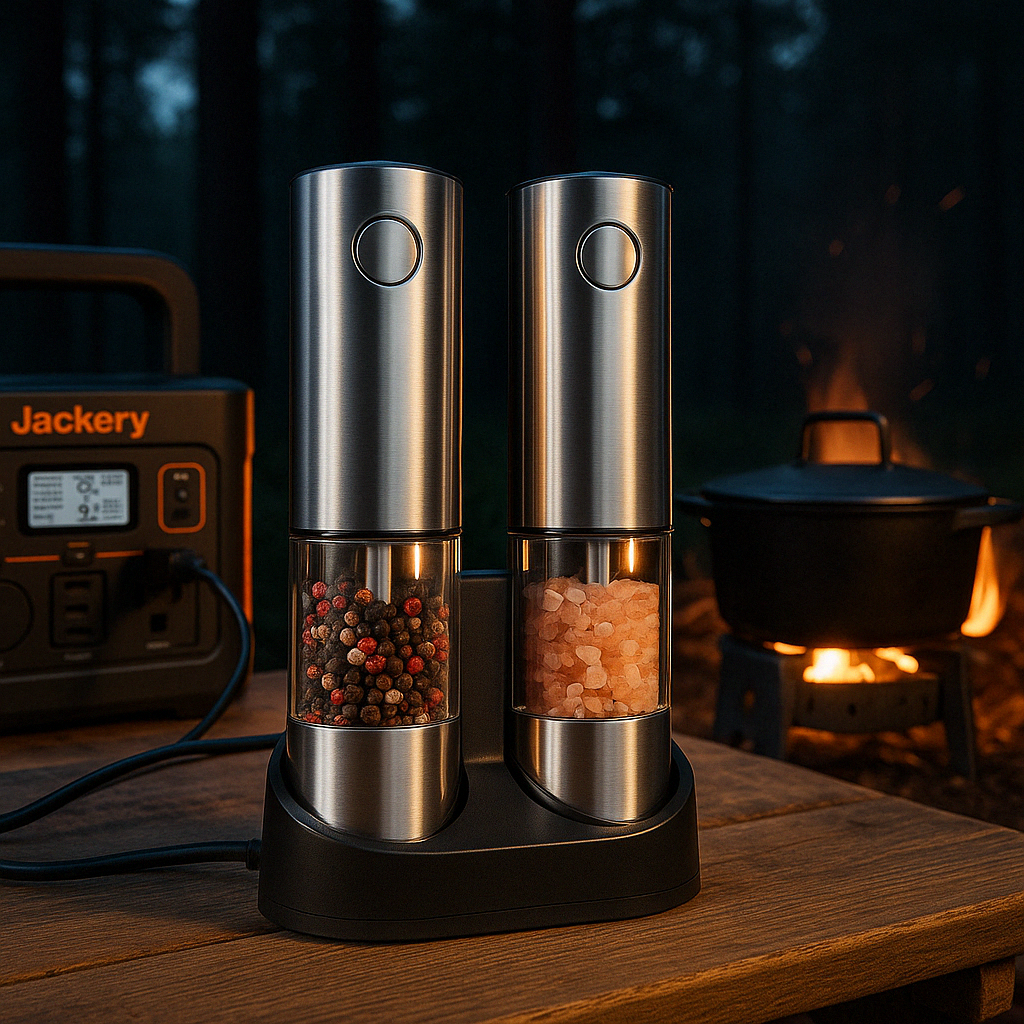 Electric Salt & Pepper Grinder Set – USB Rechargeable, Adjustable Coarseness