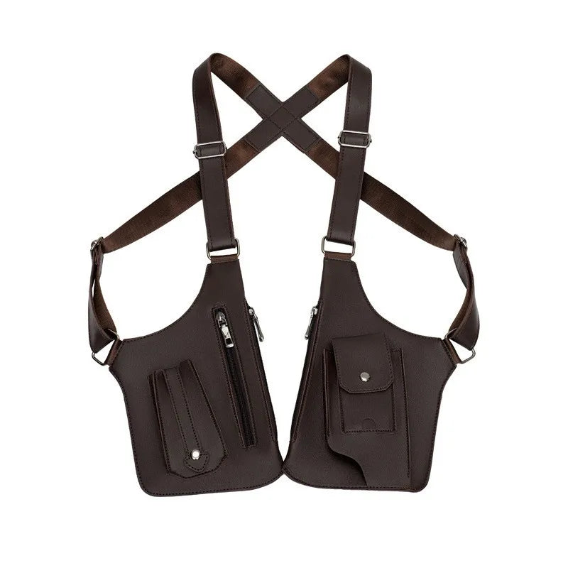 Urban Raider Leather Chest Rig – Anti-Theft Holster Bag