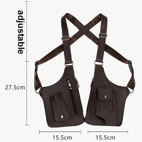 Urban Raider Leather Chest Rig – Anti-Theft Holster Bag