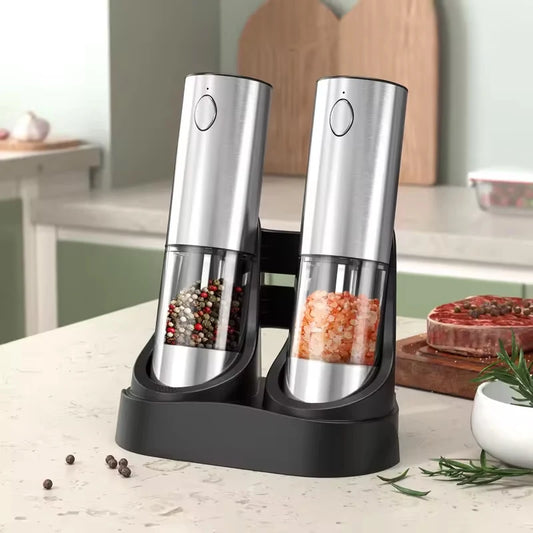 Electric Salt & Pepper Grinder Set – USB Rechargeable, Adjustable Coarseness