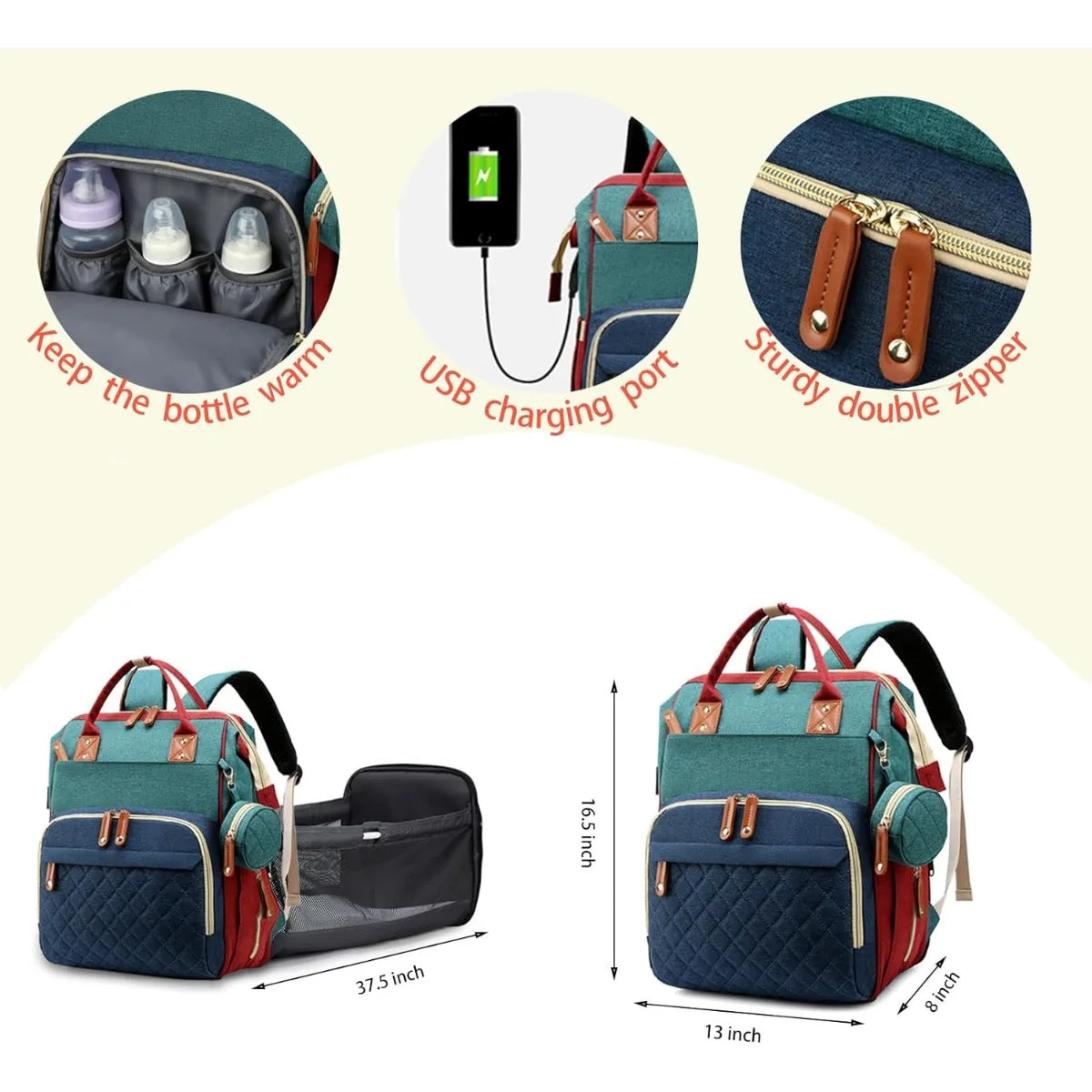Ultimate Diaper Bag with Built-In Baby Bed – GearHack 3-in-1 Survival Pack